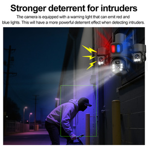 Solar Powered 3 Lens Outdoor <b>Security</b> <b>Camera</b> 1080p Night Vision Waterproof Wireless Surveillance With Alarm And Cloud Storage - Product Image 3