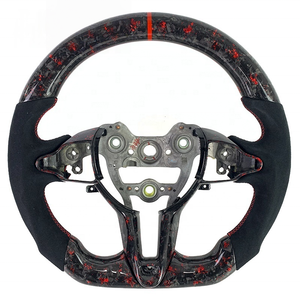 Volante de Cuero y Fibra de Carbono Forjado a Medida para Hyundai Elantra N, Veloster, <span class=keywords><strong>Kona</strong></span> 2019 2020 2021 2022 2023 2024 2025 - Product Image 1