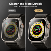 Protection d'écran en verre trempé HD anti-lumière bleue 2.5D 9H compatible avec Apple Watch Ultra 2 3 49mm