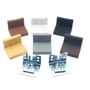 Vente en gros couvercle décoratif en plastique blanc/marron/noir support d'angle droit en métal en forme de L pour la fixation d'étagère d'armoire - Product Image 1