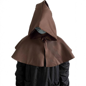 Capa con Capucha Negra para Adultos, Disfraz de Cosplay Medieval, Capa para Juego de Roles de Halloween - Product Image 3