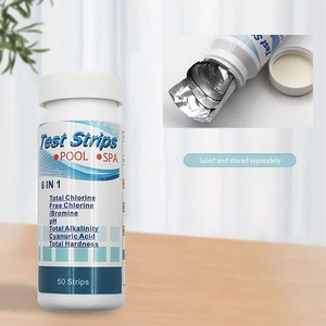 Tốt Nhất Bán 6-Trong-1 Tổng Clo PH Clo Dư Tổng Độ Kiềm Tổng Độ Cứng Cyanuric Axit Giấy Kiểm Tra OEM Odm - Product Image 5