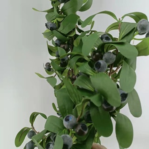 Décoration de Noël Feuille d'<span class=keywords><strong>olivier</strong></span> Fruit Berry Guirlande de bleuets Plante artificielle - Product Image 4