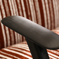 Fauteuil de loisirs de style mid-century, structure en bois massif, revêtement en tissu, fauteuil d'appoint pour salon