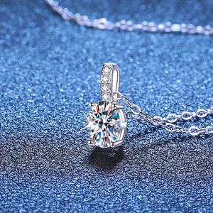 S925 in argento Sterling Moissanite a forma di uovo collana smeraldo da donna trasbordino coltivato rubino zaffiro Moissanite ciondolo - Product Image 6