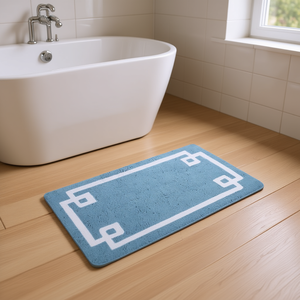 Tapis de bain en coton tufté Db, 24x40, design rayé rectangulaire, tapis en mousse à mémoire de forme, microfibre polyester pour salle de bain - Product Image 2