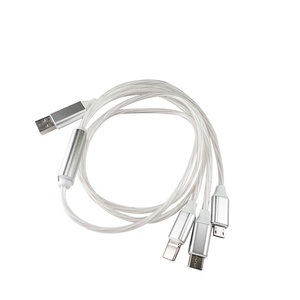 Nhà máy 3 trong 1 USB Charge cable với một Nam để Loại C Micro Type-C chảy phát sáng dữ liệu nhanh chóng sạc cho điện thoại di động sạc - Product Image 1