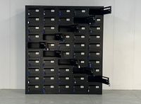 Boîte aux lettres extérieure moderne en acier imperméable à l'eau antirouille 50 lettres de porte finition de revêtement en poudre pour bâtiment communautaire ou appartement