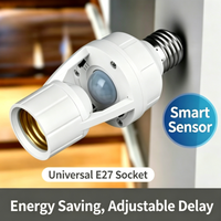Luz con Sensor de Movimiento PIR de 360 Grados, Base E27, 110-240V, Carga Máxima de 60W, Tiempo de Retardo Ajustable