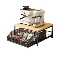 Étagère à café en métal empilable à 2 niveaux, meuble de rangement, table de bar, support pour sachets de thé, pain, desserts, capsules de café, tasses