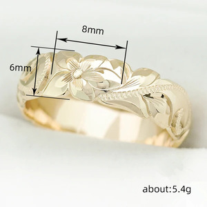 Anello Nuziale Floreale Unisex, Design Classico ed Elegante, Gioiello di Moda per Uso Quotidiano - Product Image 4
