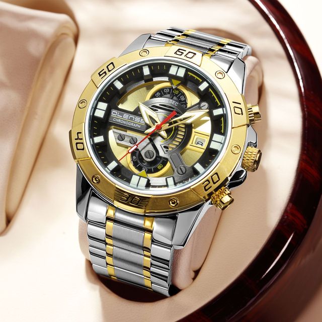 2023 New Fashion Men's Quartz Wristwatches OLENSE Watch for Men Luminous Date Chronograph Luxury Watches Mens Relojes Hombre