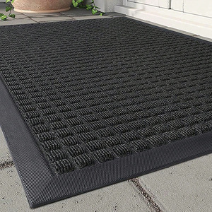 Commercial Door <b>Mat</b> Polyester Fiber Rectangle Solid Color Anti Slip Absorbent Home Use TPE Embossed Floor <b>Mat</b> - Product Image 2