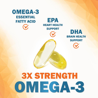 Complément alimentaire de haute qualité à base d'oméga 3, d'huile de poisson, d'EPA et de DHA, pour soutenir la fonction cardiaque, cérébrale, visuelle et le système immunitaire, en gélules.