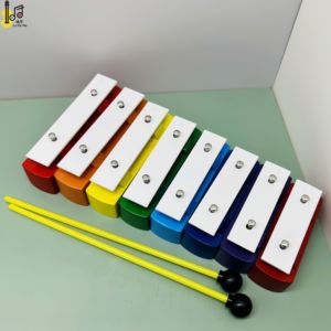<span class=keywords><strong>Xilófono</strong></span> de base de color madera con 8 barras de aluminio Juego de instrumentos musicales para principiantes musicales Presente tocar buenas canciones Escuela en casa - Product Image 5