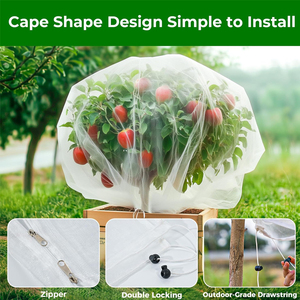Sacs en filet anti-insectes pour plantes de myrtilles, tomates et légumes, housses de protection pour plantes avec fermeture éclair et cordon de serrage - Product Image 6