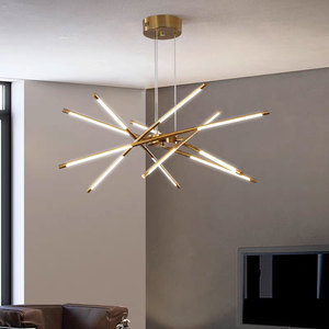 Lampadario a Tubo LED in Ferro per <span class=keywords><strong>Soggiorno</strong></span>, Camera da Letto, Sala da Pranzo, <span class=keywords><strong>Cucina</strong></span>, Illuminazione Moderna per Interni con Telecomando - Product Image 1