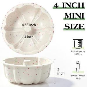 6 moules à gâteau individuels en <span class=keywords><strong>silicone</strong></span> antiadhésifs, mini moules à gâteau mouchetés pour cheesecake et brownie - Product Image 2