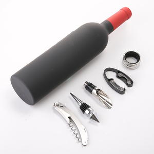 Weinflaschenförmiges Flaschenöffner-Set Multifunktionales Kreatives Weinöffner-Set 5-teilig Geschenkset Mit Folienschneider - Product Image 3