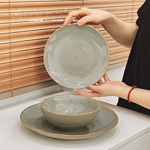 Wholesale High-end Bluish-gray 10-inch Household Ceramic Sharing and Barbecue Plates <b>for</b> Pastry & Dessert Serving - Product Image 3