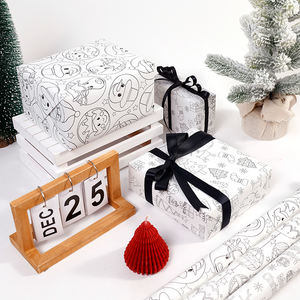 High Quality Wholesale 80g 43*300cm <b>Christmas</b> Graffiti Style <b>Luxury</b> Gift Packaging <b>Paper</b> Gift <b>Wrapping</b> <b>Paper</b> - Product Image 4