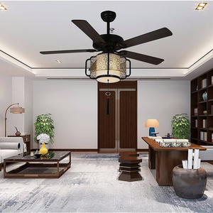 Vente chaude nouvelle lampe de ventilateur LED Antique chinoise Conversion de fréquence intelligente pour salon salle à manger chambre maison ventilateur lustre - Product Image 4