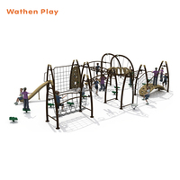 Structure de jeu d'extérieur Wathen de haute qualité pour enfants, avec filet de corde et cadre d'escalade, pour 5-12 ans, équipement de jeu de plein air pour 10 enfants