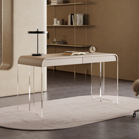 Bureau moderne et écologique avec tiroir de rangement pour la maison, le bureau ou la villa, pieds en bois et acrylique