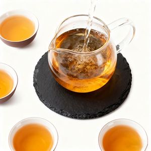 Elegant Round Handmade Slate Drink Coasters with Rack - Premium Stone <b>Mats</b> & Pads Perfect Tabletop Category for Home/<b>Bar</b> - Product Image 5