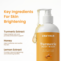 Gel Douche Éclaircissant au Curcuma, Miel et Citron – Nettoyant Corporel Liquide Hydratant et Équilibrant le pH pour une Peau Profondément Nettoyée