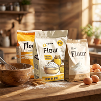 Sachet d'emballage alimentaire personnalisé en aluminium avec fermeture éclair standard pour farine de blé, céréales, flocons d'avoine et son de blé