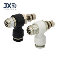 Vanne de régulation de débit pneumatique SL, type papillon, unidirectionnelle, pour tube Ø 4-16mm, raccords BSP 1/8" 1/4" 3/8", en laiton nickelé, certifiée CE