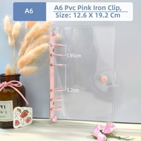 Protège-cahier/reliure à anneaux A6/A7 transparente en PVC, rechargeable, avec fermeture éclair, pour journal, rangement, cadeau