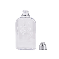 Bouteille de gel douche unique en plastique PET de 250 ml avec bouchon à clapet ovale et impression sérigraphique pour l'emballage de lotion et de shampoing