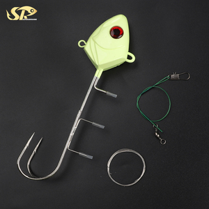 SUPERIORFISHING <span class=keywords><strong>Tenya</strong></span> Lead Jig Head Gancho doble <span class=keywords><strong>Pesca</strong></span> en el mar Cola de pelo luminosa Raíz de púas Señuelo de <span class=keywords><strong>pesca</strong></span> JY1024 - Product Image 1