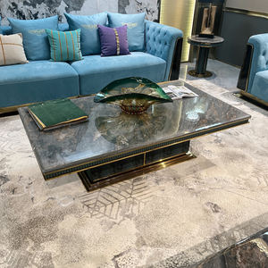 أثاث غرفة معيشة إيطالي حديث مع طاولة قهوة أثاث غرفة معيشة فاخر حديث من نسيج nubuck - Product Image 4