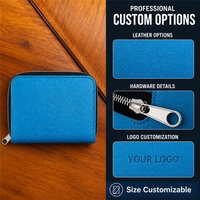 Dompet Kulit PU Premium Pria Tipis dengan Resleting, Tempat Kartu, Dompet Pria Kulit Vegan, Dompet Koin, Grosir, Logo Custom