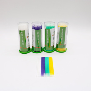 Disposable Oral Medication Applicator Sticks 100 Pcs/Box With Adhesive <b>Brush</b> Cotton Swabs For Dental Care - Product Image 1