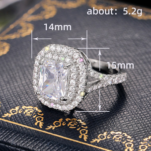 Anello Geometrico Principessa Quadrato per Donne, Gioiello Chic di Lusso alla Moda, Regalo per Proposta di Matrimonio - Product Image 5