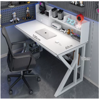 Bureau de jeu moderne en métal avec porte-gobelet et design ergonomique - Bureau d'ordinateur durable pour chambre à coucher