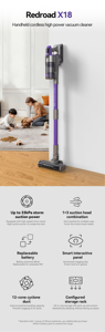 <span class=keywords><strong>Aspirateur</strong></span> sans fil léger Redroad X18 avec filtre HEPA, moteur sans balais, autonomie de 65 minutes, bac à poussière extra-large de 1,6 L, pour <span class=keywords><strong>voiture</strong></span> - Product Image 2
