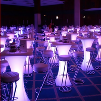 Table et chaises LED solaires en gros, étanches, néon LED, éclairage plastique, table et chaises de bar pour discothèque