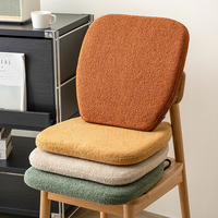Zitkussen van traagschuim voor eetkamerstoelen, U-vormig zitkussen met bandjes, antislip rug, teddy fleece pluche hoes voor houten stoelen