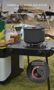 Cucina all'aperto scatola portaoggetti pieghevole stufa integrata a guida autonoma campeggio angolo cottura portatile campeggio Picnic cucina Mobile - Product Image 5