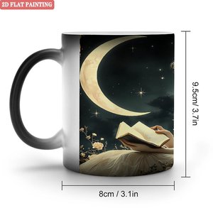 Retro Classic Frosted Black <b>Ceramic</b> Mug 11oz Heat Sensitive Daily Home Drinking <b>Cup</b> - Product Image 1