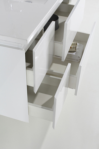 <span class=keywords><strong>Mobile</strong></span> da <span class=keywords><strong>bagno</strong></span> a parete bianco puro con quattro <span class=keywords><strong>cassetti</strong></span>, lavabo Offset e porta apribile personalizzabile e classico Best-seller - Product Image 2