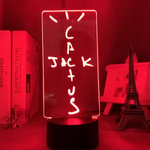 Cactus Jack Led Night Light per la decorazione della camera da letto Nightlight Cool Birthday Gifts Room Decor Cactus Jack lampada da tavolo al Neon comodino