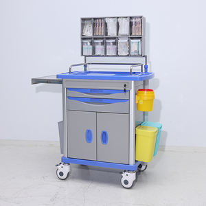 EM-ET101 병원 가구 의료 마취 트롤리 플라스틱 응급 트롤리 의료 응급 카트 - Product Image 1