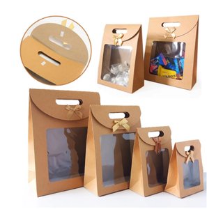 Bolsas de Regalo Portátiles Grandes con Fondo Cuadrado y Ventana Transparente para Dulces, Galletas, Pasteles, Fiestas y Aperitivos - Product Image 4
