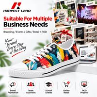 Baskets basses en toile personnalisées avec logo imprimé, motif personnalisé, à lacets, chaussures décontractées, OEM ODM, chaussures à marque privée